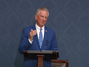 caption: A small group of senators is trying to temporarily change Senate rules to approve military promotions that have been blocked for months by Alabama Republican Tommy Tuberville.