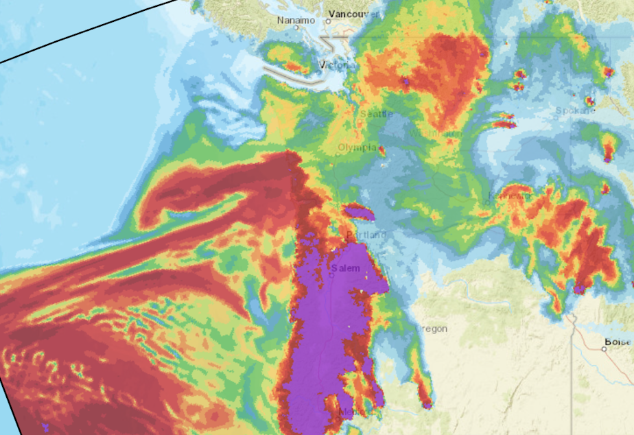 Kuow Onshore Winds Could Bring More Wildfire Smoke Back To Seattle Area Washington Smoke Map Nov 2022