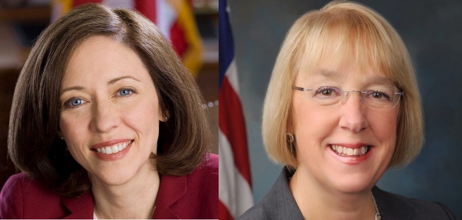 caption: Washington Senators Maria Cantwell and Patty Murray