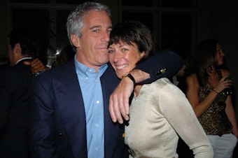 caption: Ghislaine Maxwell has been arrested on charges that she helped Jeffrey Epstein recruit underage girls for sexual abuse. The two are seen here in 2005.