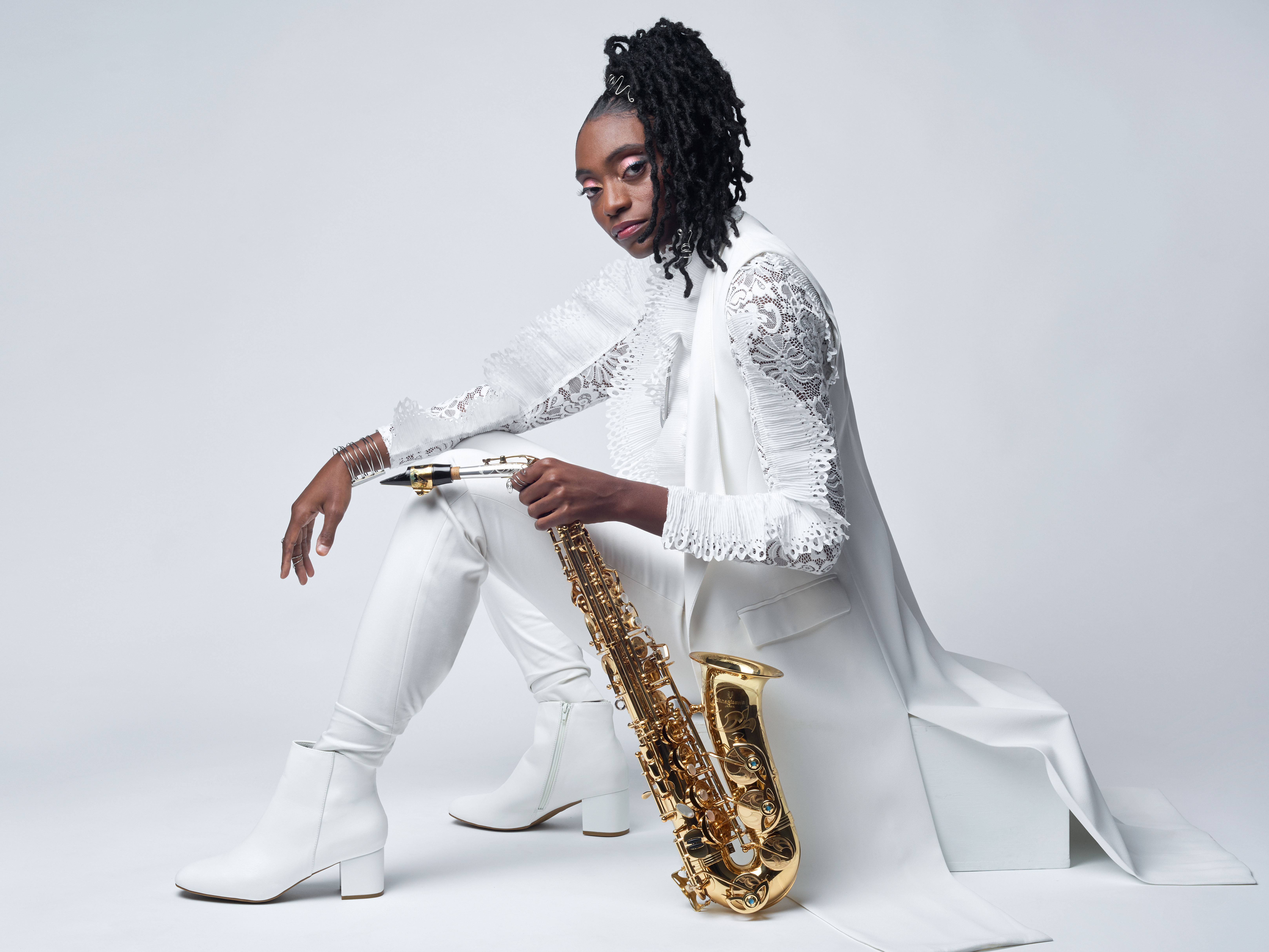 caption: Aided by an ensemble cast of jazz musicians new and old, Lakecia Benjamin recorded the entirety of her new album 'Pursuance: The Coltranes' in two days.