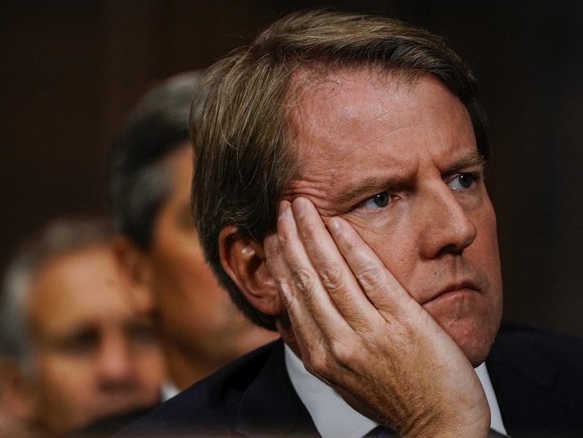 caption: Former White House counsel Donald McGahn appears at a Senate Judiciary Committee in September 2018 on Capitol Hill.