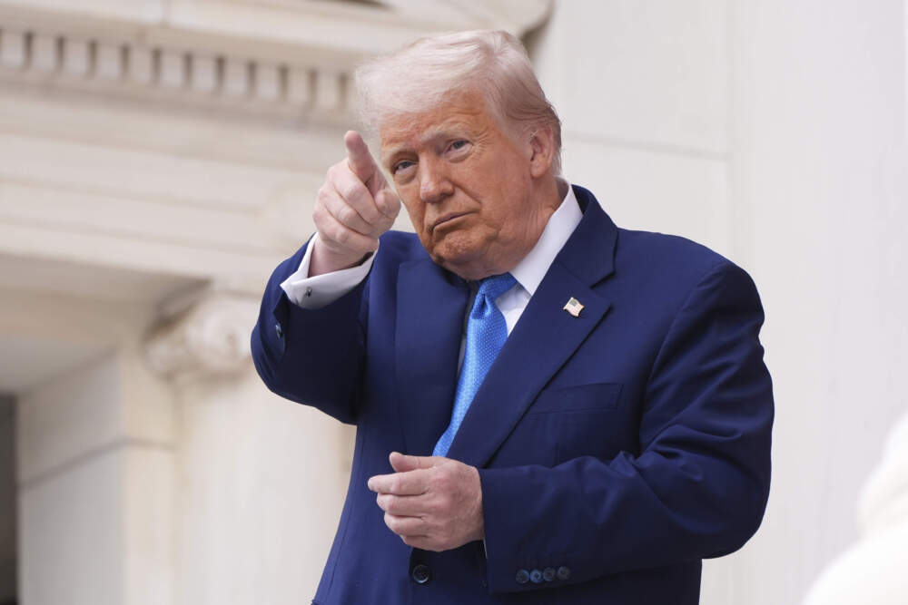 caption: President Donald Trump at the 157th National Memorial Day Observance at Arlington National Cemetery, Monday, May 26, 2025, in Arlington, Va. (Jacquelyn Martin/AP)