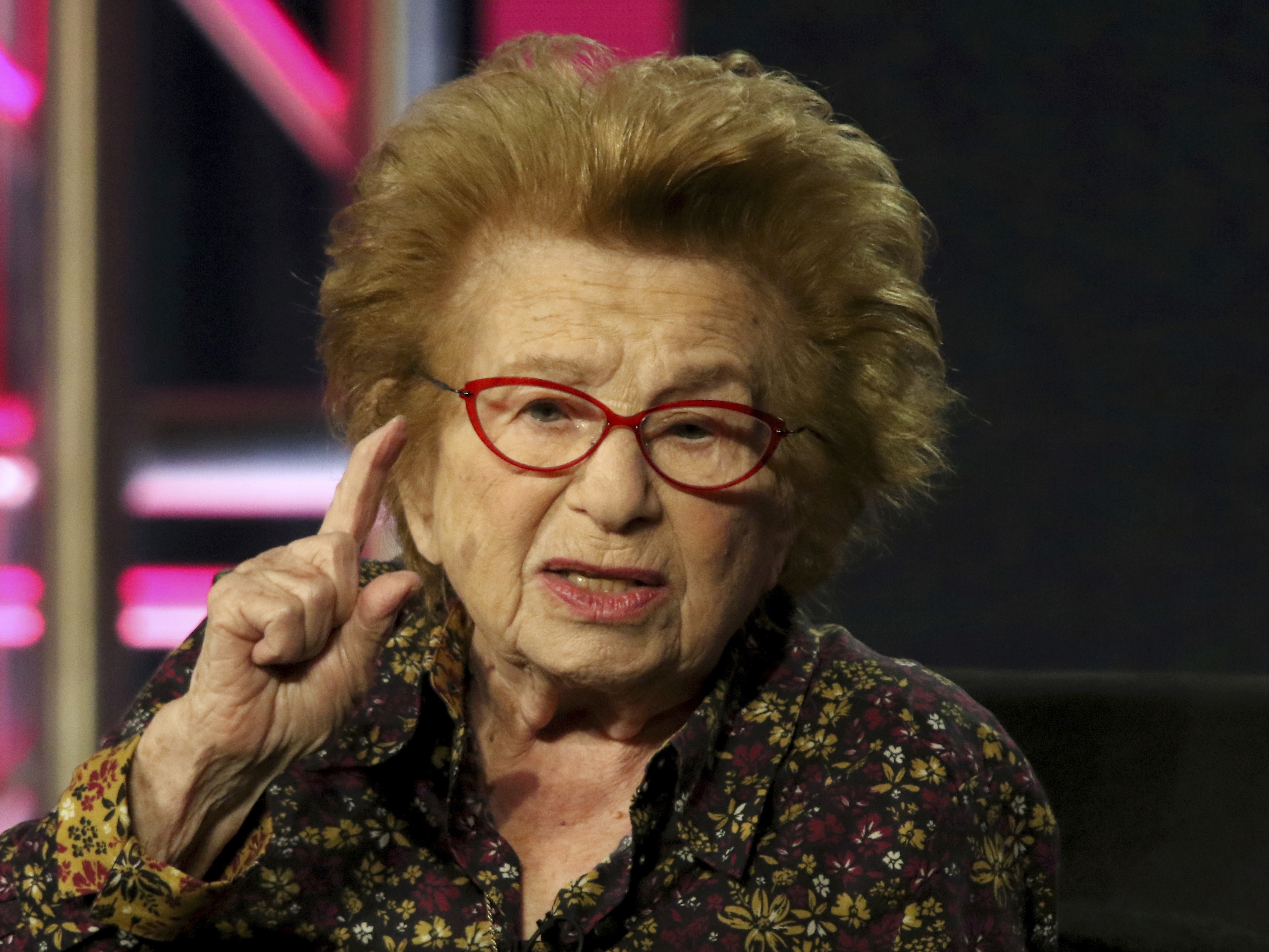 caption: Dr. Ruth Westheimer participates in an "Ask Dr. Ruth" panel at the Television Critics Association Winter Press Tour on Feb. 11, 2019, in Pasadena, Calif. Westheimer died Friday at age 96.