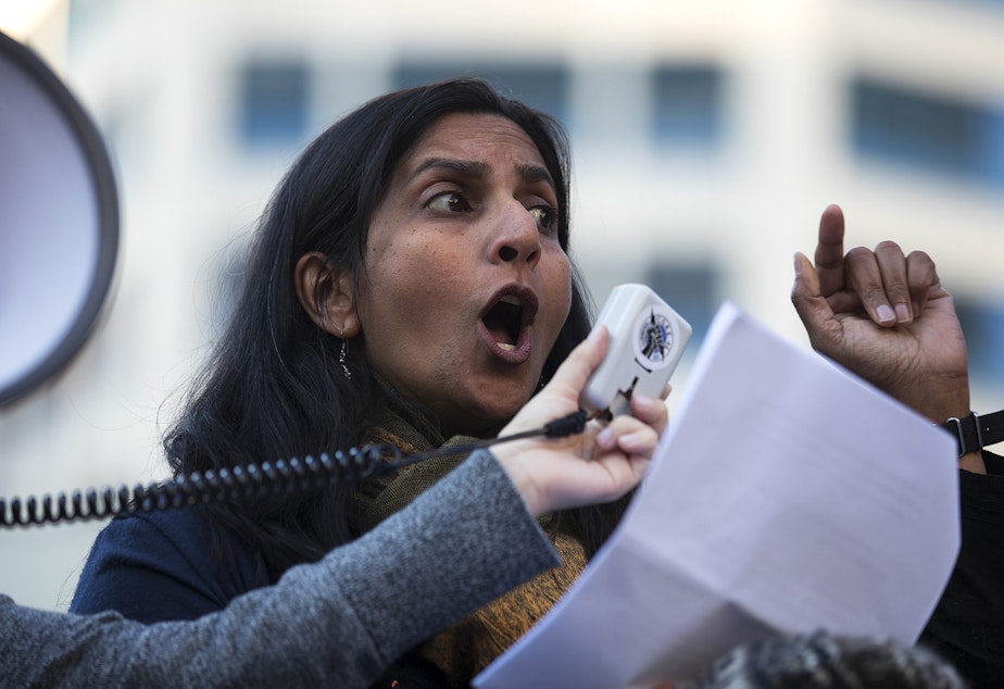 caption: The MLK Labor Council worked to elect Kshama Sawant in 2015, but endorsed her opponent in the 2019 council election. 