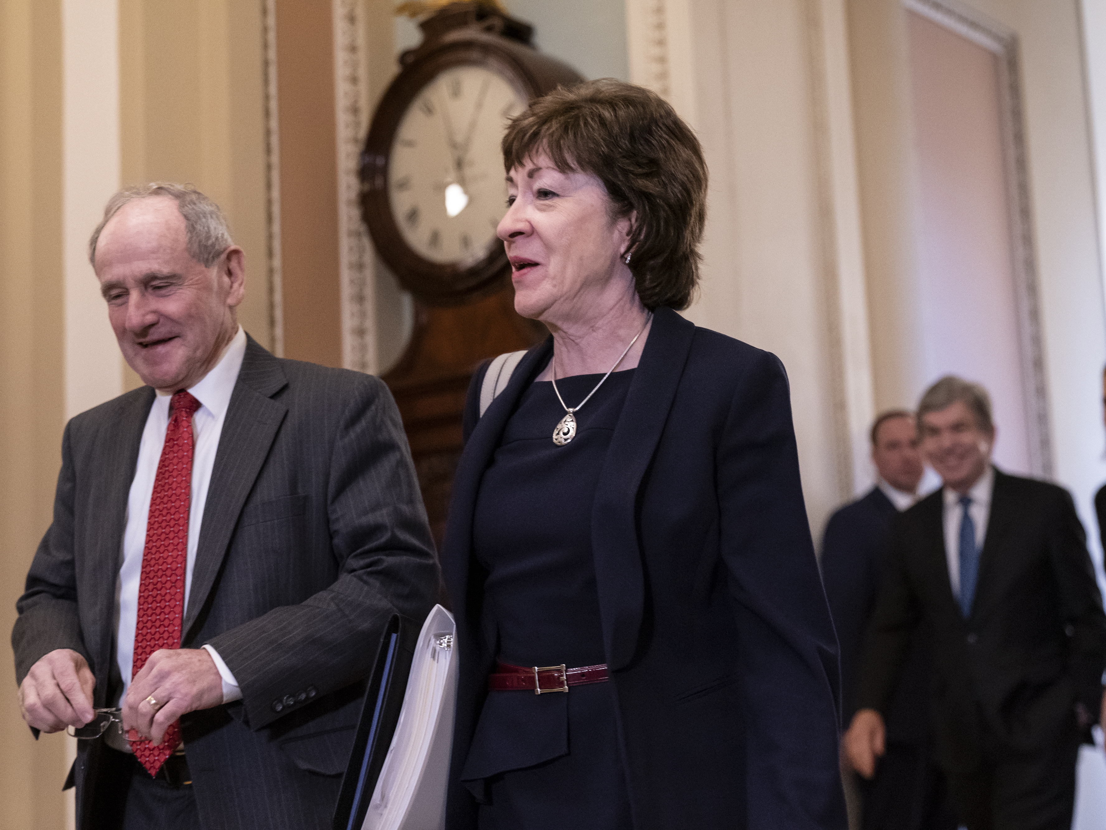 caption: Sen. Susan Collins, R-Maine, was among a group of Senate Republicans who insisted that the time each side has to make its case be extended.