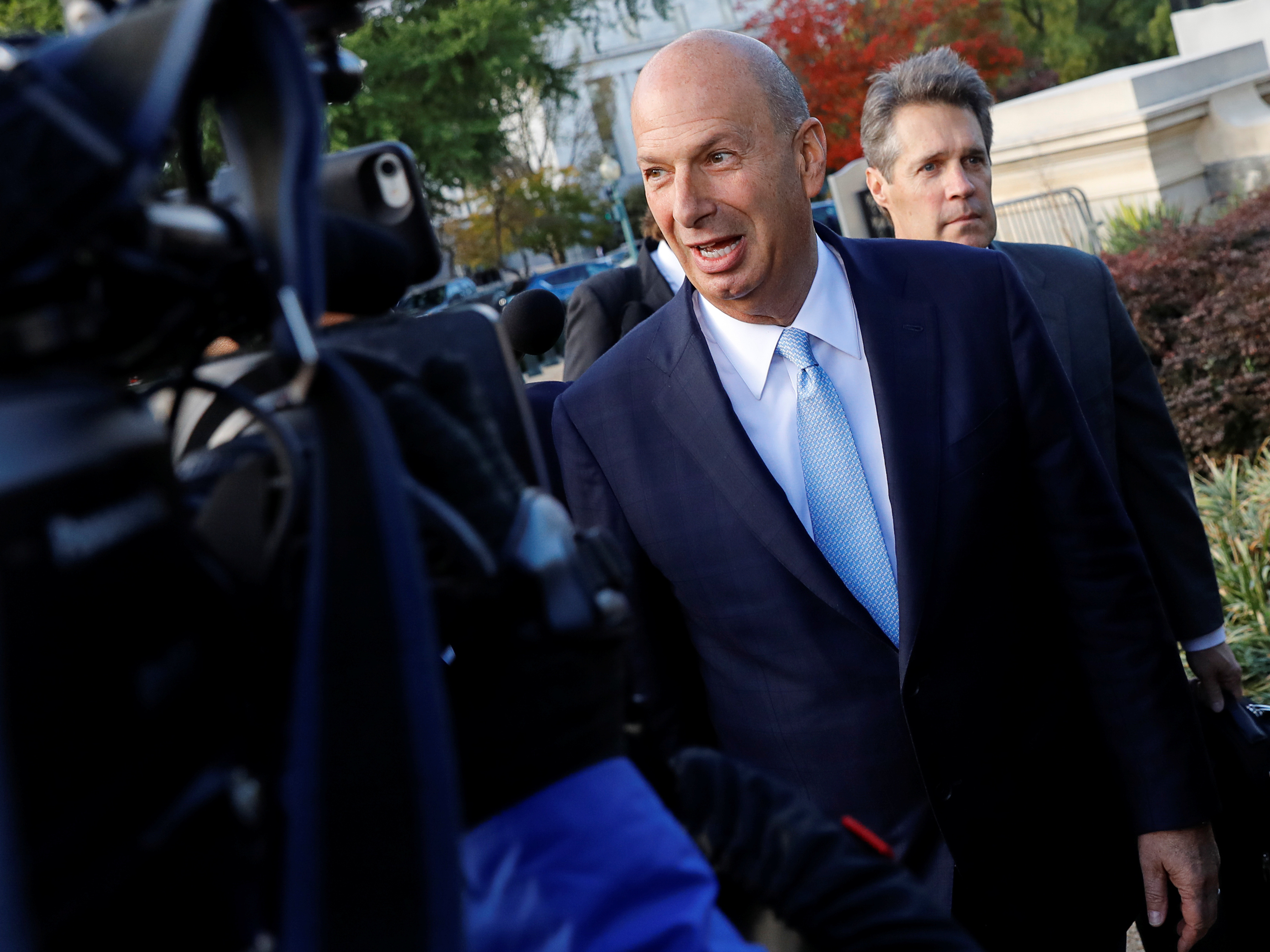 caption: Hotel owner Gordon Sondland, who's scheduled to testify before Congress on Wednesday, is a pivotal witness in the impeachment inquiry.