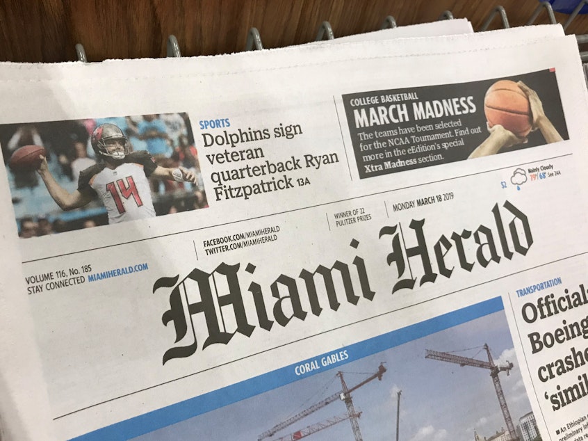 caption: McClatchy acquired Knight Ridder, the owner of the <em>Miami Herald</em> and dozens of other newspapers, in 2006 but sold off several of those papers.