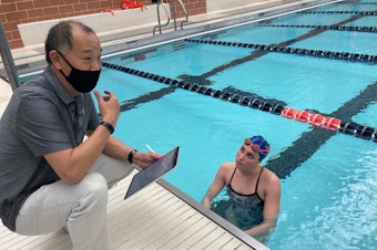caption: UVA Math Prof. Ken Ono helped swimmer Emma Weyant improve her race time. She won an Olympic silver medal in Tokyo last summer.