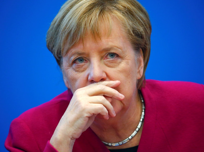 caption: German Chancellor Angela Merkel says she is stepping down from leading her party, announcing her decision after the Christian Democratic Union's recent election struggles.
