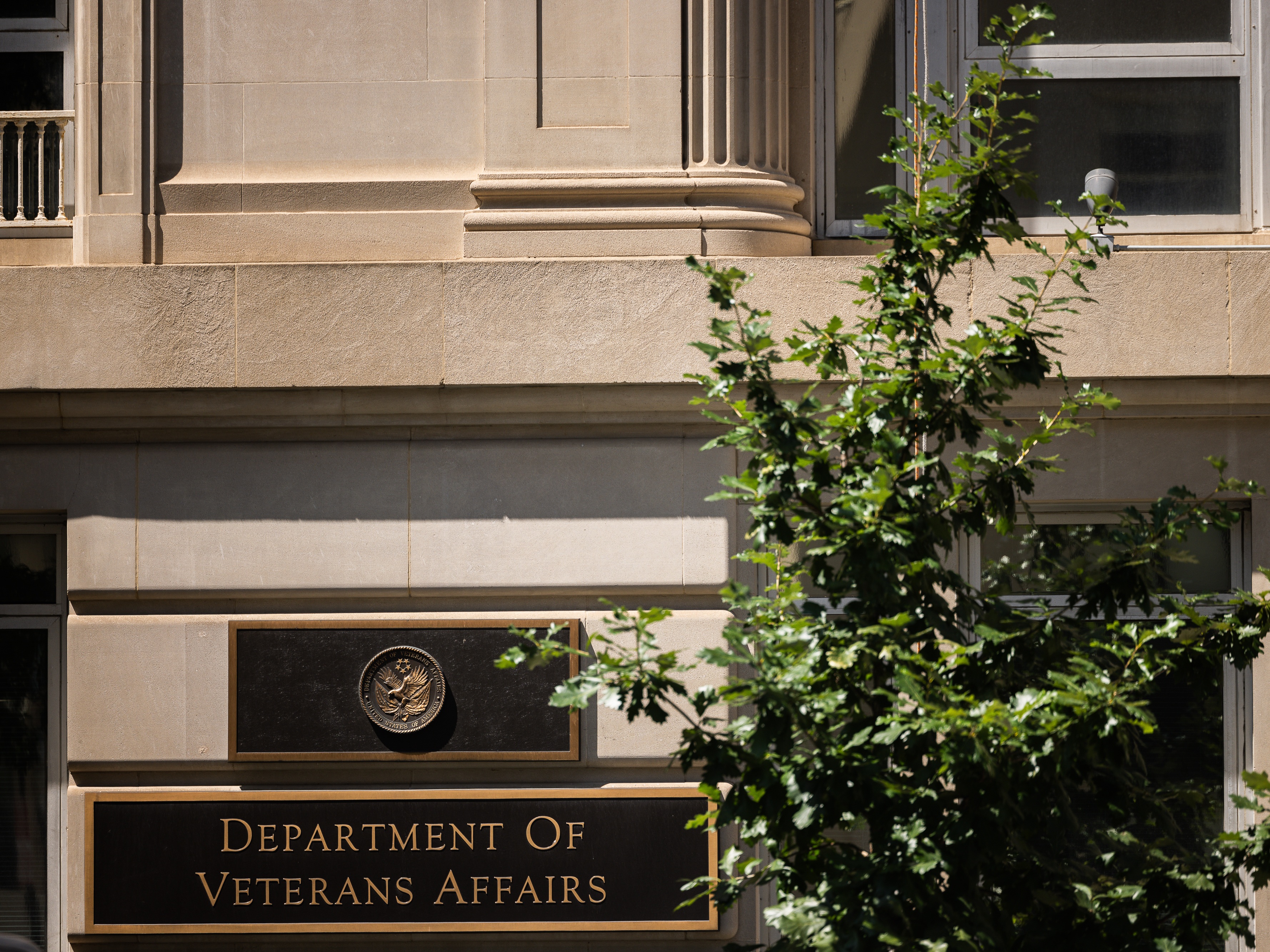 caption: The Department of Veterans Affairs building in Washington, DC in a 2024 file photo. While the giant agency has been exempt from the federal hiring freeze, changes to federal hiring software have made it almost impossible for the department to bring on new hires for urgently-needed medical positions.