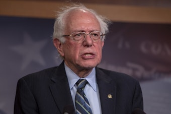 caption: Sen. Bernie Sanders, I-Vt., offered an apology on Wednesday after allegations were made public of sexual harassment and discrimination on his 2016 campaign.