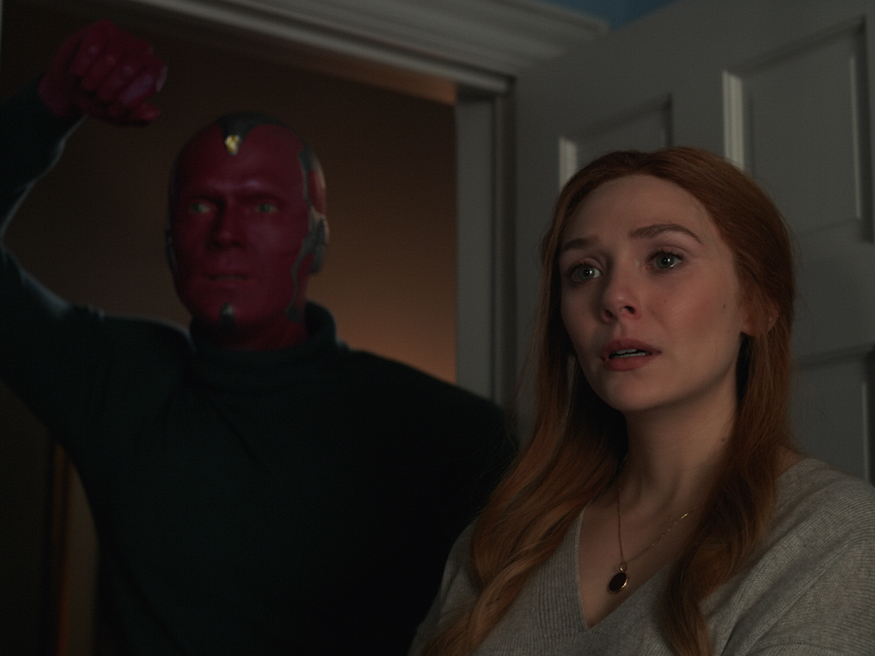 caption: Paul Bettany and Elizabeth Olsen in <em>WandaVision</em>.