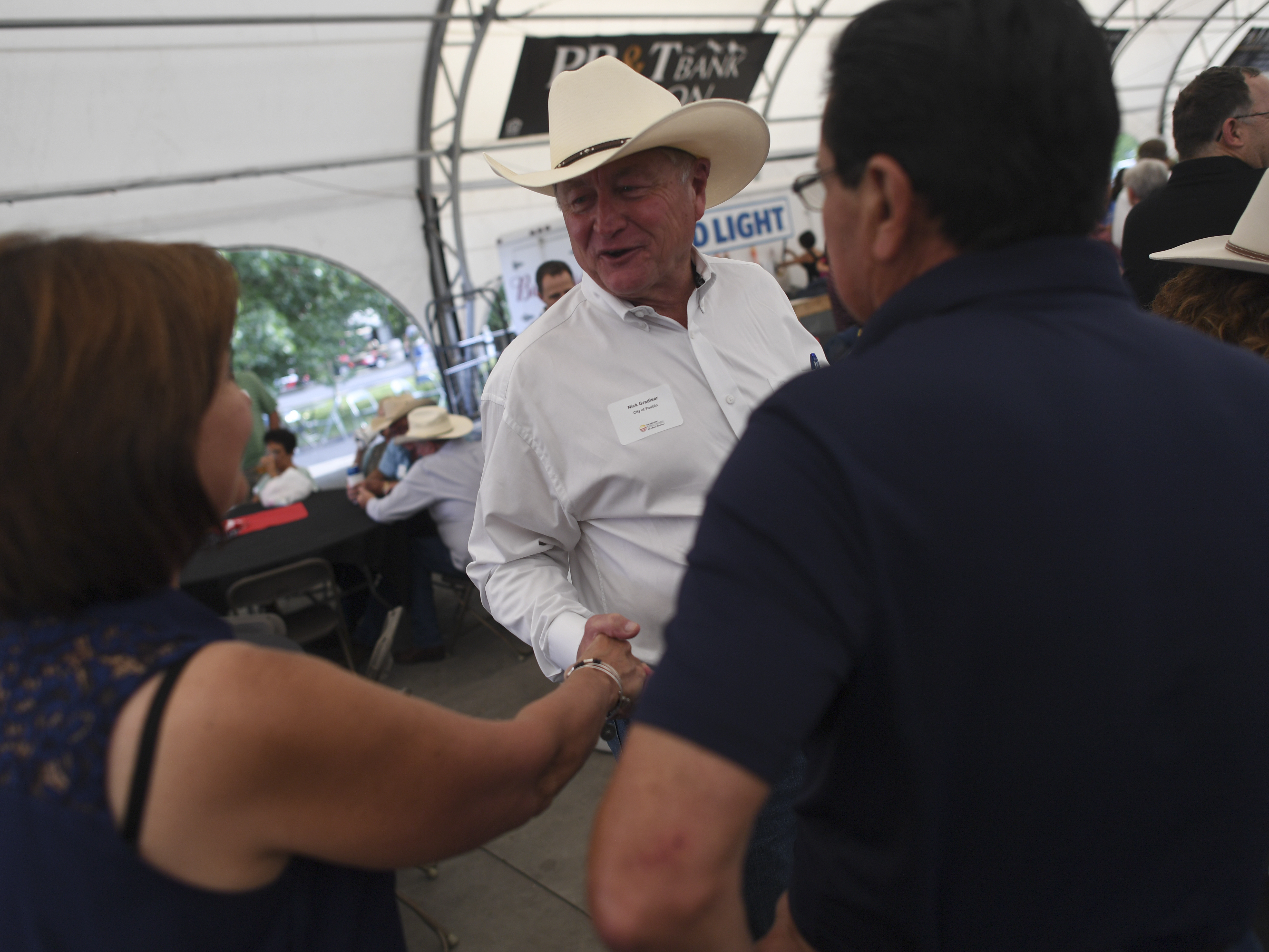 caption: Pueblo Mayor Nick Gradisar attended the Legislative BBQ at Colorado State Fair on August 23, 2019 in Pueblo, Colorado.