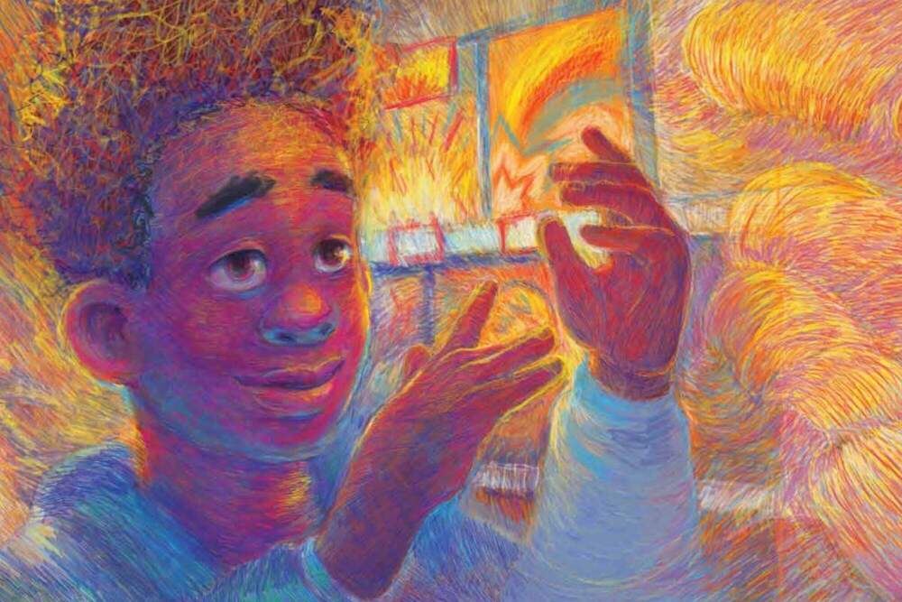 caption: An illustration from "Flap Your Hands." (Courtesy of Lee &amp; Low Books)