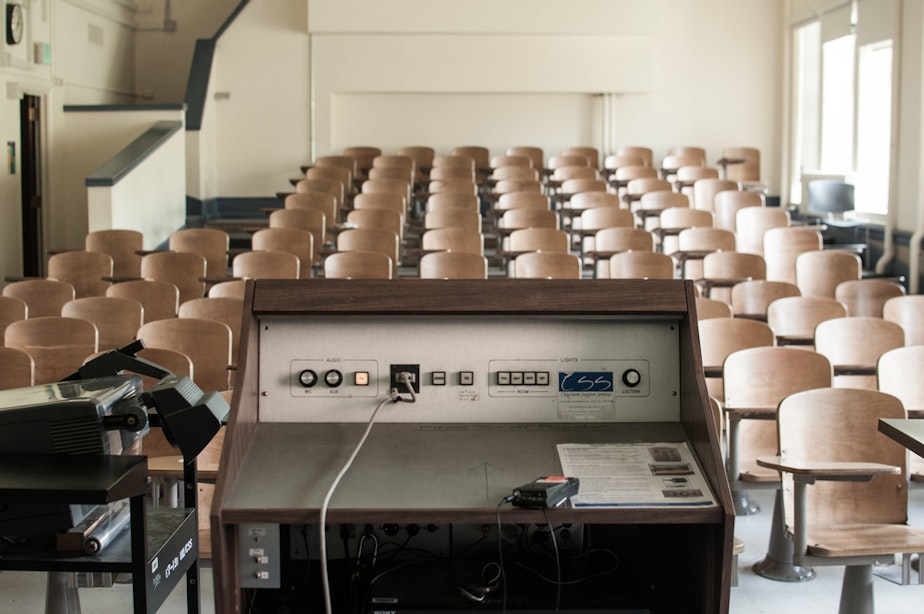 caption: A classroom at the University of Washington, 2012.