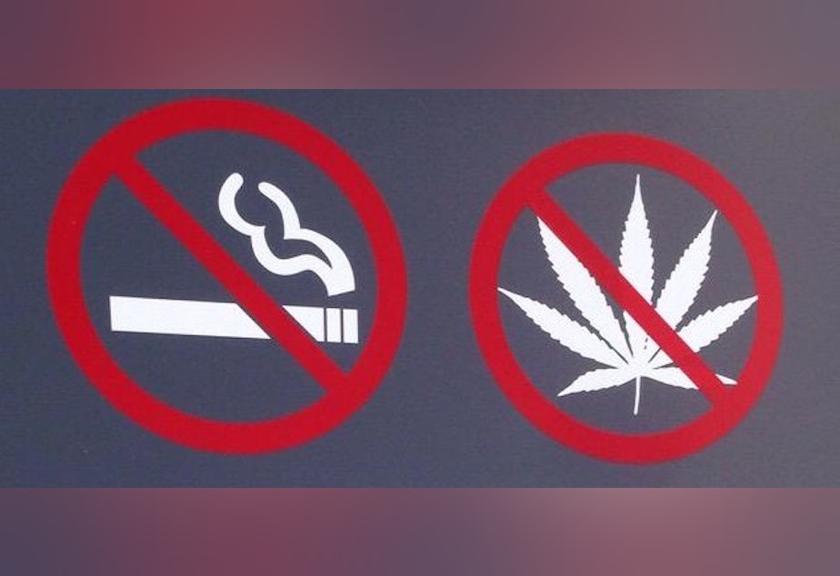 caption: Seattle's proposed ban would apply to people lighting up tobacco products. Washington state law prohibits marijuana smoking in public places. 