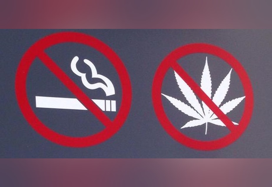 caption: Seattle's proposed ban would apply to people lighting up tobacco products. Washington state law prohibits marijuana smoking in public places.