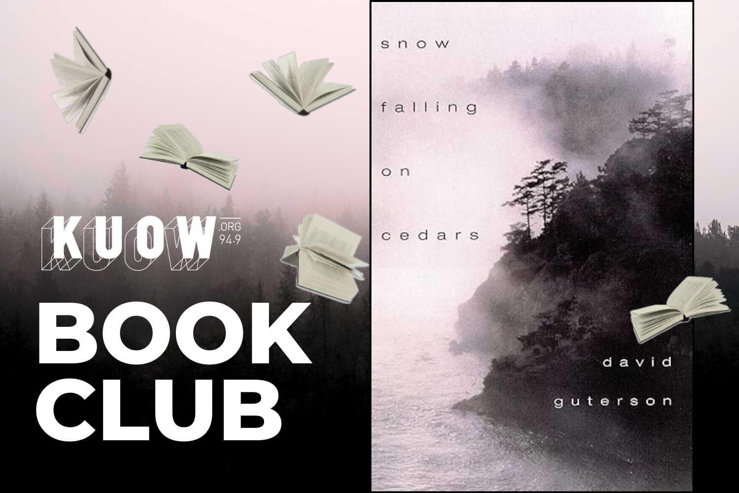 caption: The KUOW Book Club is reading "Snow Falling on Cedars" by David Guterson in January 2026.