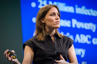 Emily Oster on the TED Stage.