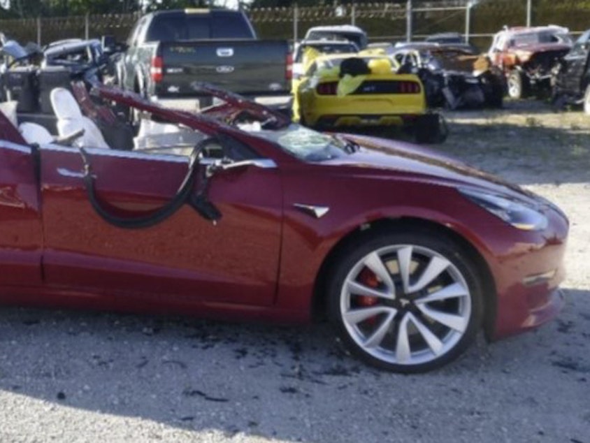 caption: The Palm Beach County Court lawsuit was filed by Kim Banner, wife of Jeremy Banner, who died in the fatal car crash after engaging the Autopilot function on a Tesla Model 3.