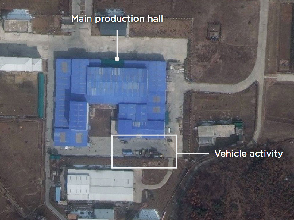 A satellite image taken Feb. 22 shows the Sanumdong research center near Pyongyang, North Korea