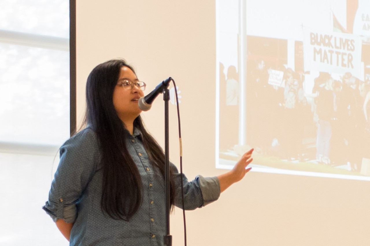 caption: Huyen-Tran Phung at a RadioActive event.