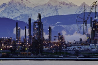 caption: The Tesoro refinery in Anacortes, one of Washington's top 10 sources of greenhouse gases.