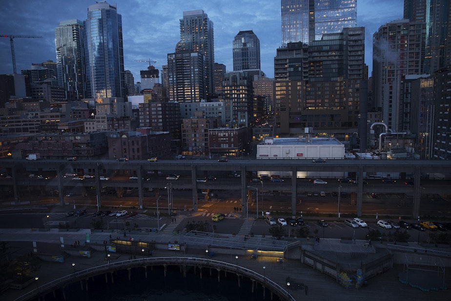 caption: The Alaskan Way Viaduct is shown on Friday, March 9, 2018, in Seattle.