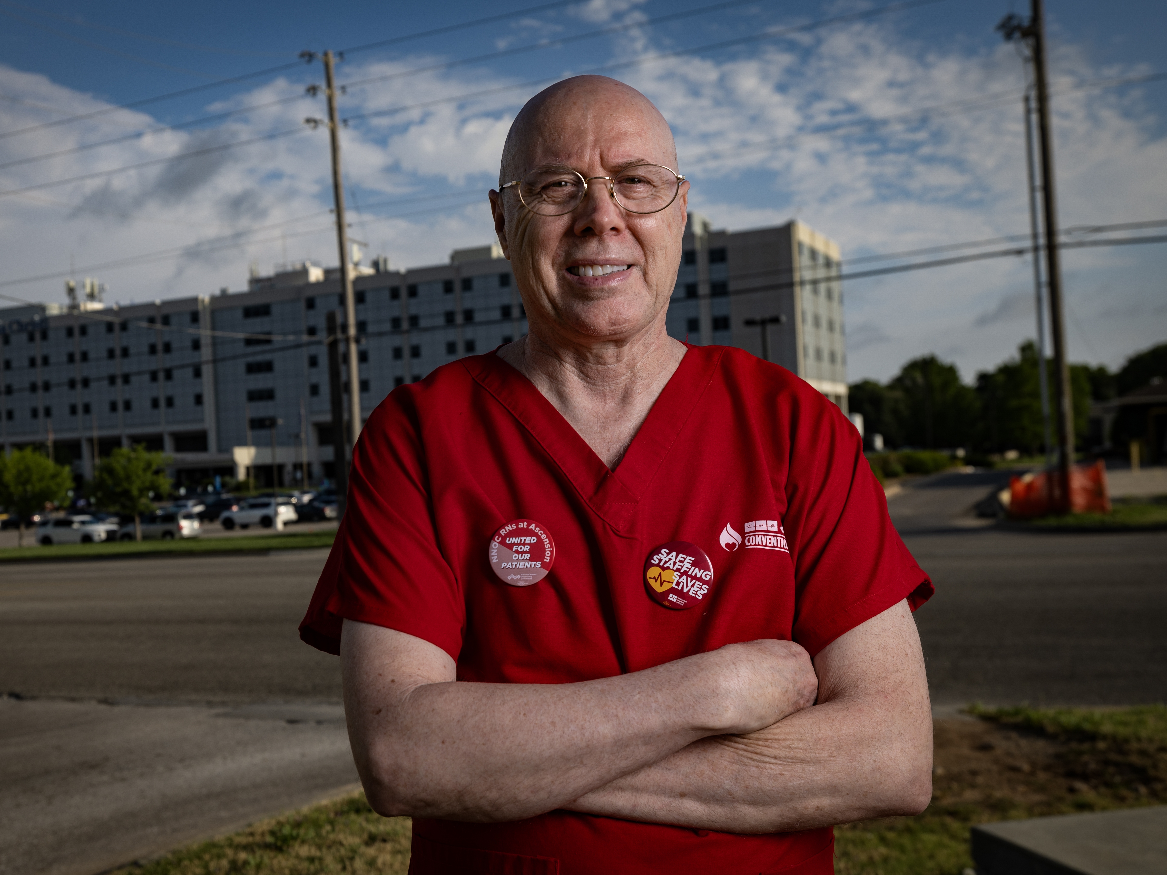 caption: Marvin Ruckle, who has worked as a NICU nurse at an Ascension hospital in Kansas, said problems caused by the cyberattack nearly led him to administer the wrong dose of a narcotic to a baby.