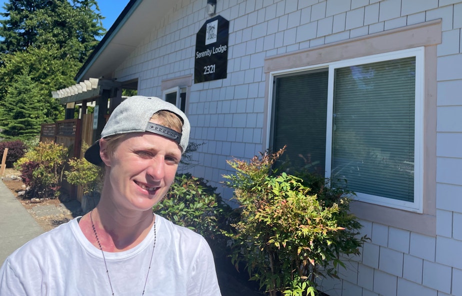 caption: "I was born in Port Angeles and he last 5 years I’ve been in Port Angeles Homeless," said Amanda McClannahan, who currently lives at Serenity house.