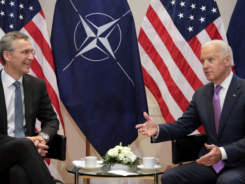 caption: Joe Biden meets with NATO Secretary-General Jens Stoltenberg in Munich in 2015. Relations will no doubt be far more cordial under Biden, but Europe and the U.S. have differences that transcend the Trump administration.
