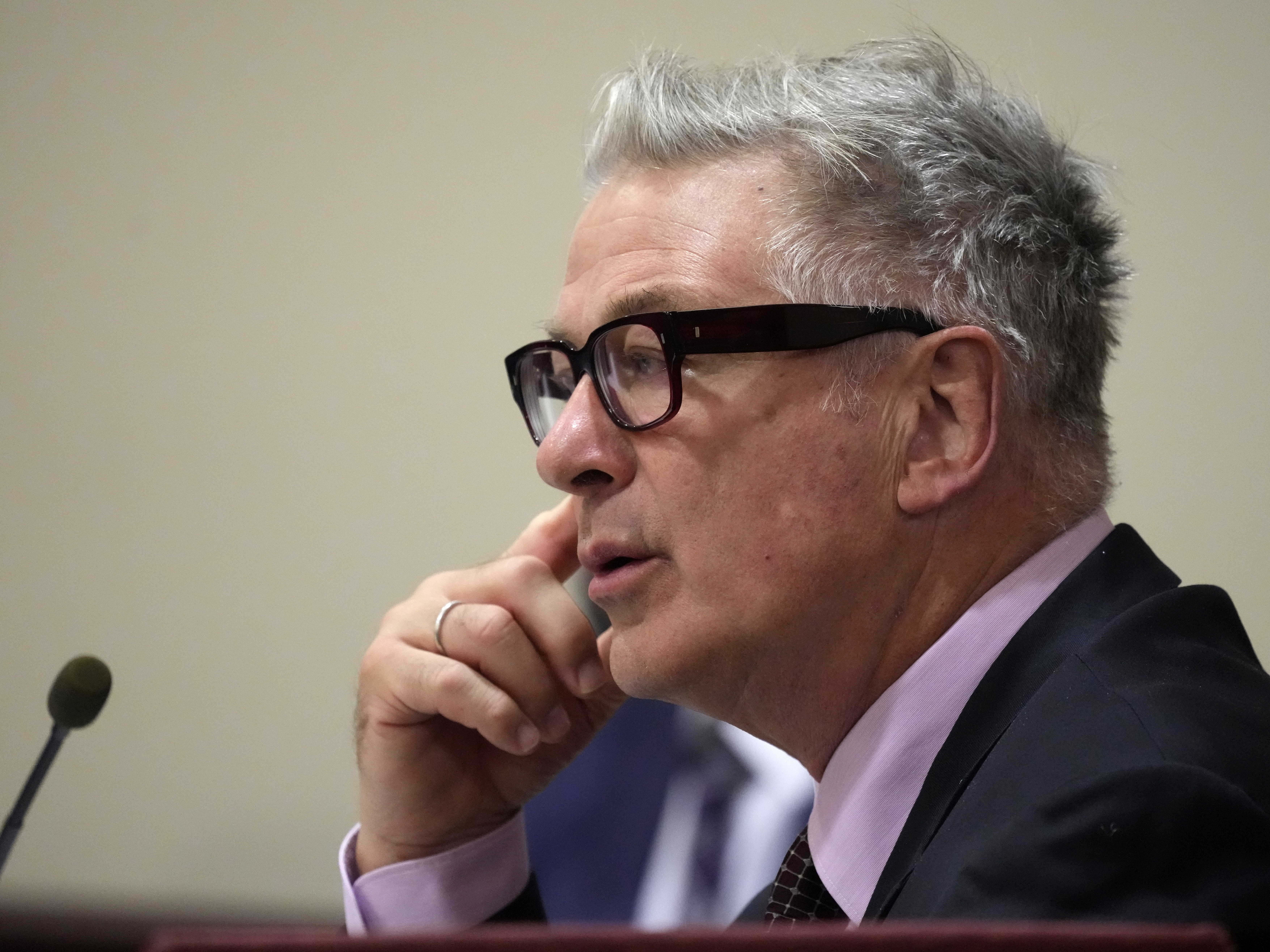 caption: Actor Alec Baldwin in Santa Fe court on Wednesday. 