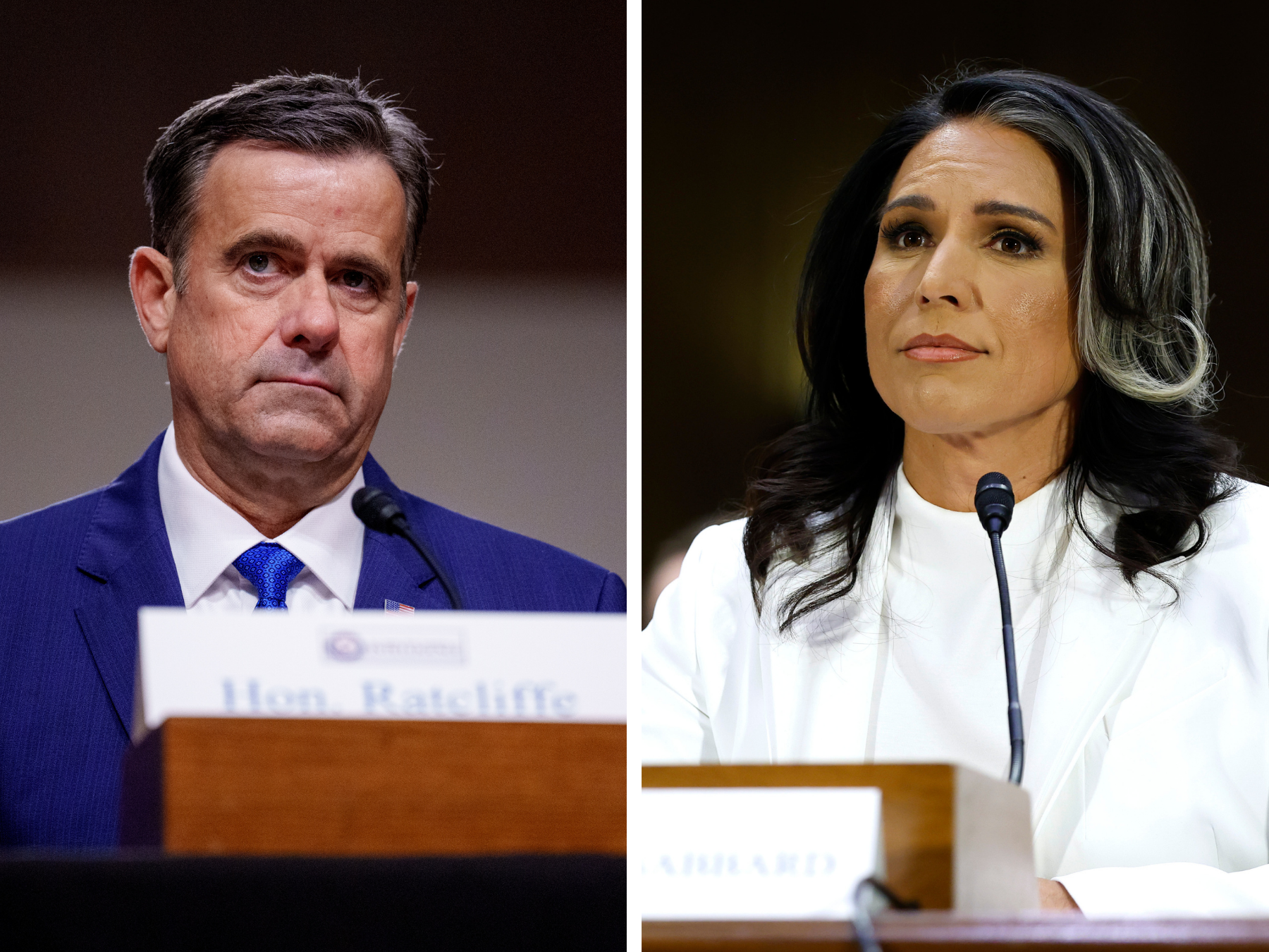 caption: CIA Director John Ratcliffe, Tulsi Gabbard