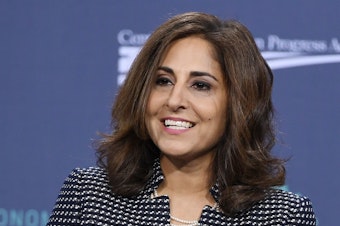 caption: Neera Tanden, president and CEO of the Center for American Progress, speaks at a forum on wages and working people on April 27, 2019. President-elect Joe Biden is nominating Tanden to run the Office of Management and Budget.