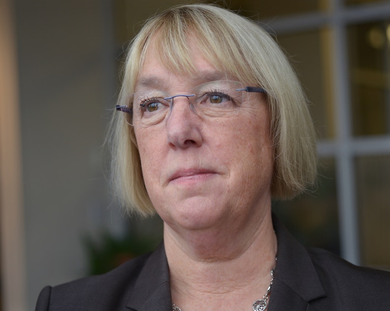 caption: Patty Murray in the KUOW studios on Jan. 5, 2016.