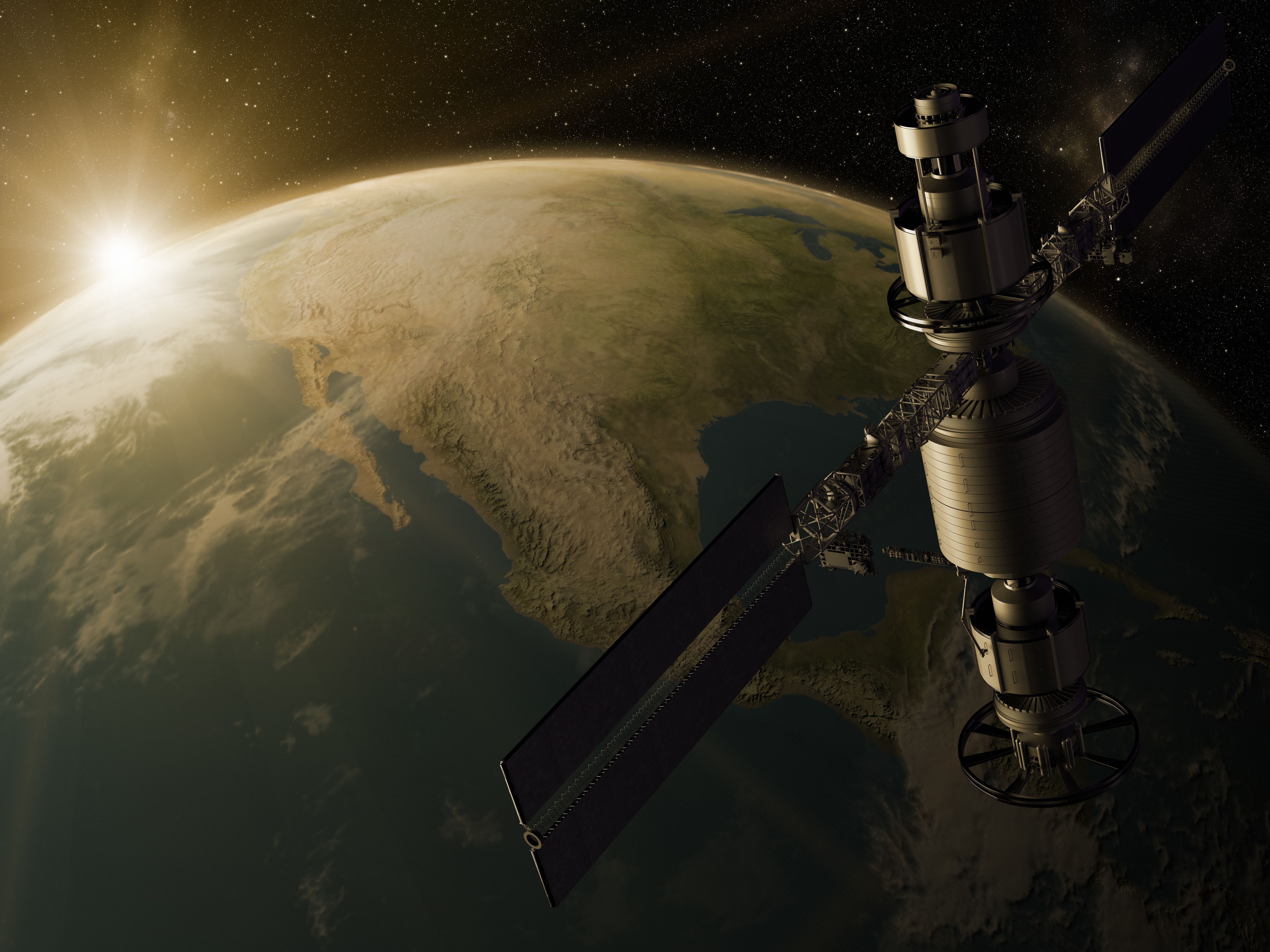 caption: View Of Satellite In Space.