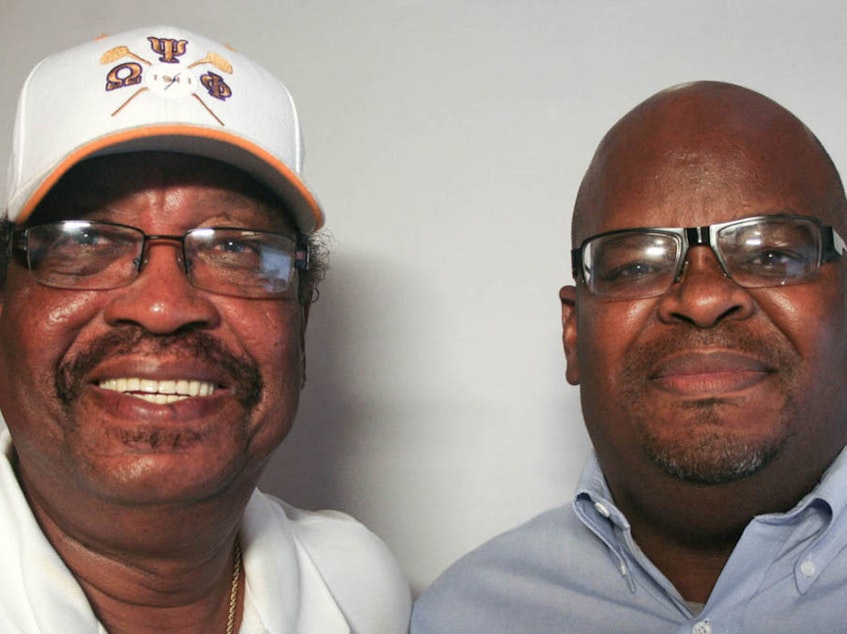 caption: The late Rev. Farrell Duncombe (left) spoke with his friend Howard Robinson for a StoryCorps conversation in 2010 about how his role models helped shape him as a leader in his Alabama community.