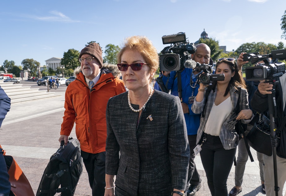 caption: Former U.S. ambassador to Ukraine Marie Yovanovitch, testified Oct. 11 as part of the House impeachment inquiry into President Trump. The full transcript of her testimony was released Monday.