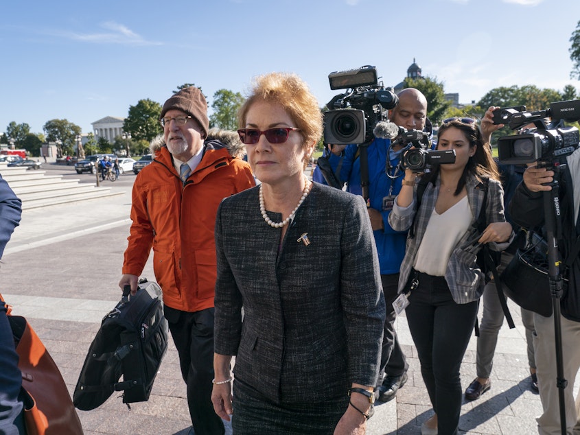 caption: Former U.S. ambassador to Ukraine Marie Yovanovitch, testified Oct. 11 as part of the House impeachment inquiry into President Trump. The full transcript of her testimony was released Monday.