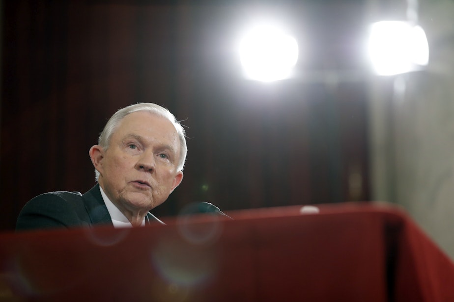 caption: Attorney General Jeff Sessions testifies on Capitol Hill in Washington, Tuesday, Jan. 10, 2017, at his confirmation hearing before the Senate Judiciary Committee.