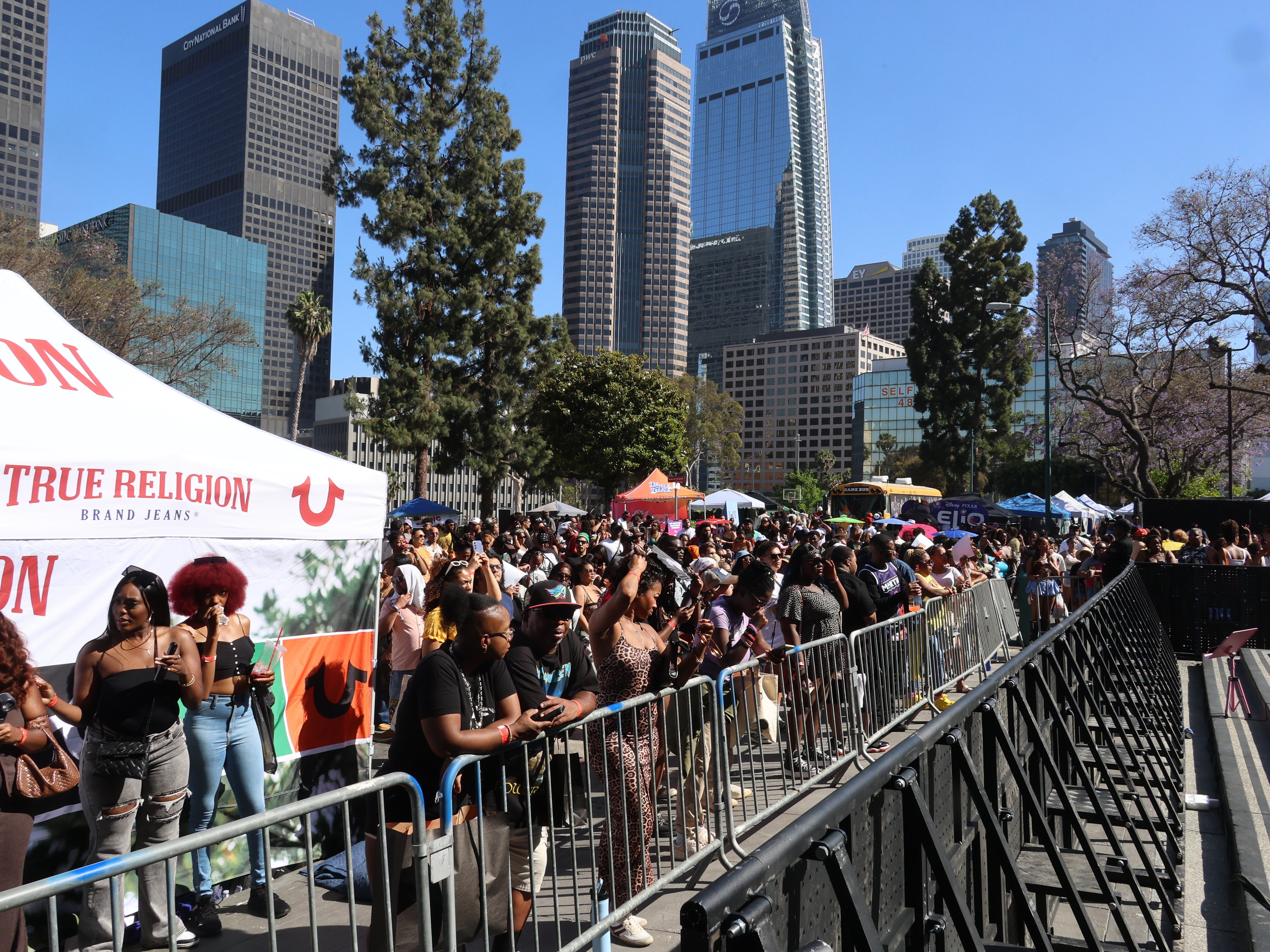 caption: Atmosphere at the 4th Annual Black On The Block Juneteenth Festival on June 15, 2025, in Los Angeles.