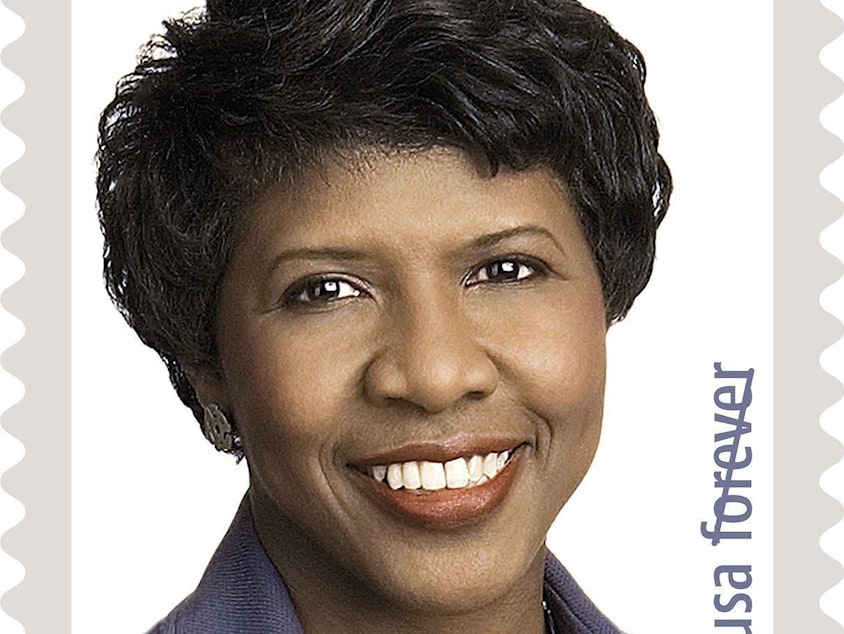 caption: Gwen Ifill, one of the nation's most esteemed journalists, will be the face of the U.S. Post Office 43rd stamp in the Black Heritage series.