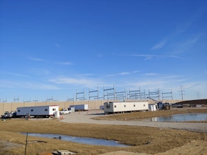 caption: Foxconn's substation under construction in Mount Pleasant, Wis., on Dec. 15, 2019. State officials hope the company will help turn the region into the next Silicon Valley.