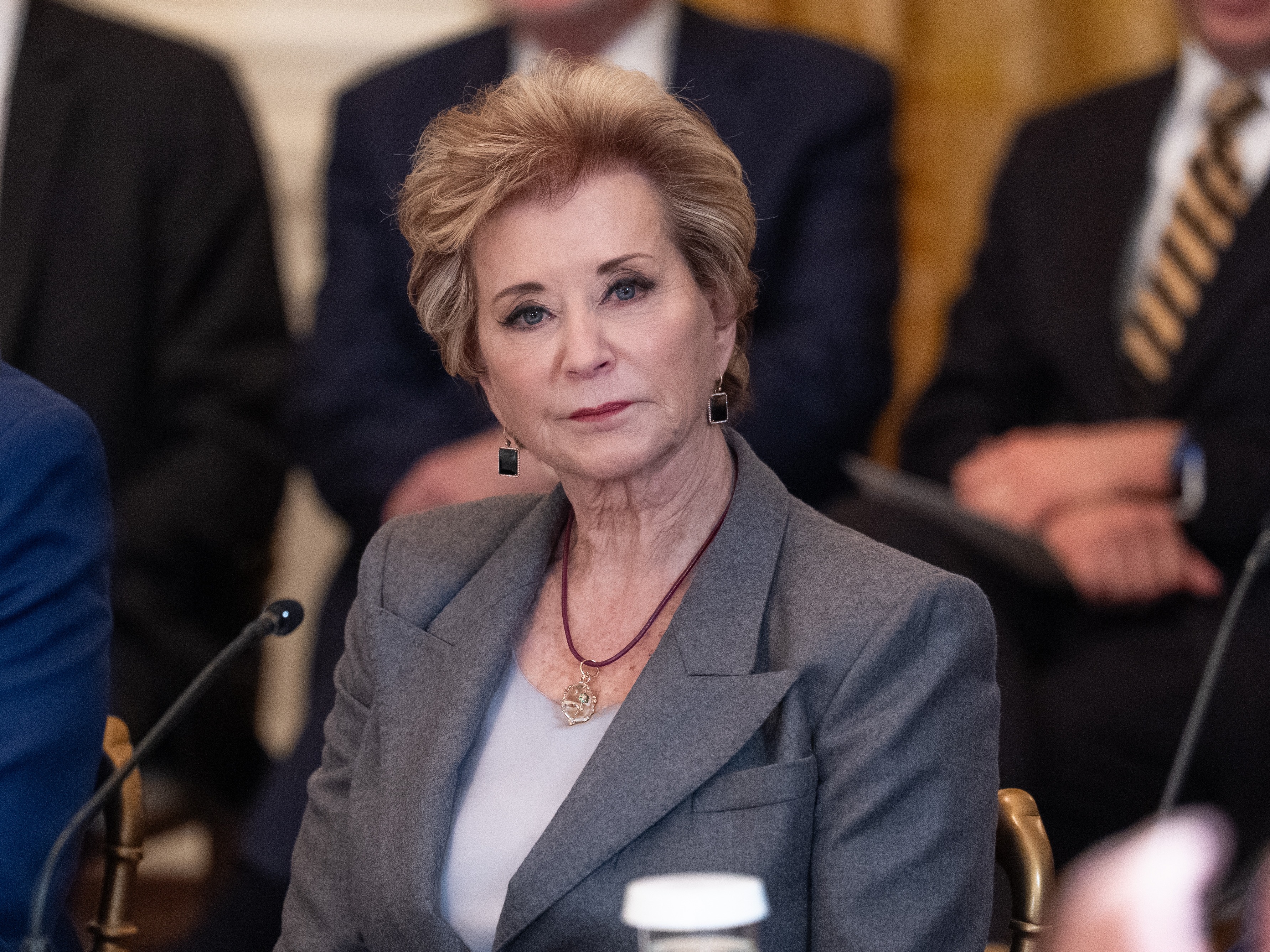 caption: Education Secretary Linda McMahon shared plans to hire more lawyers to work on civil rights cases after she said too many were fired last year.