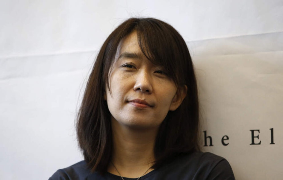 caption: South Korean author Han Kang won the Nobel Prize for Literature. (Lee Jin-man/AP)