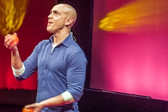 caption: ANDY PUDDICOMBE, UnSeen Narratives, Ted Salon, Unicorn Theatre, Tooley St. London. 10 May 2012.