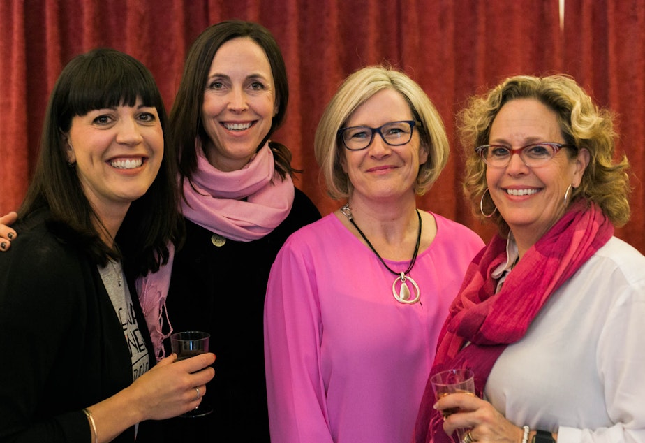 caption: Devon Atchison, Martha Adams, Nikie Smith and Kate Isler at IWD