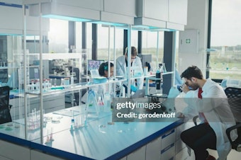 caption: DO NOT USE - PLACEHOLDER ONLYModern Medicine Laboratory: Diverse Team of Multi-Ethnic Young Scientists Analysing Test Samples. Advanced Lab with High-Tech Equipment, Microbiology Researchers Design, Develop Drugs, Doing Research