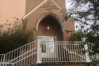 caption: The United Methodist Church, host of a fundraiser concert for Initiative 594.